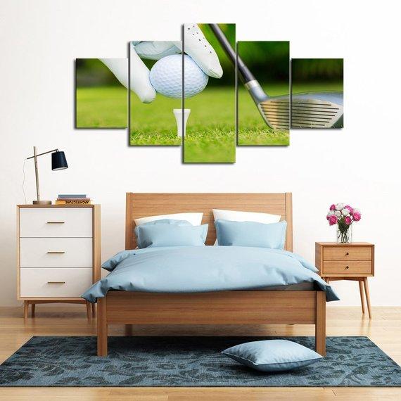Tee Up - Sport 5 Panel Canvas Art Wall Decor Tee Up - Sport 5 Panel Canvas Art Wall Decor