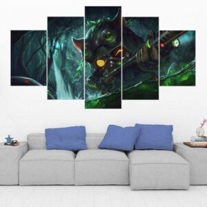 Teemo - League Of Legends - Gaming 5 Panel Canvas Art Wall Decor