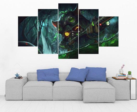 Teemo - League Of Legends - Gaming 5 Panel Canvas Art Wall Decor Teemo - League Of Legends - Gaming 5 Panel Canvas Art Wall Decor