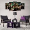 Teenage Mutant Ninja Turtles Awesome Pose - Cartoon 5 Panel Canvas Art Wall Decor