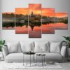 Temple Apostle Andrew Vuoksa River - Nature 5 Panel Canvas Art Wall Decor