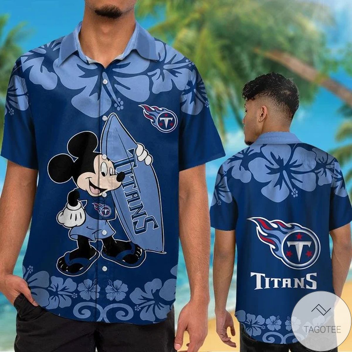 Tennessee Titans & Mickey Mouse Hawaiian Shirt Tennessee Titans & Mickey Mouse Hawaiian Shirt