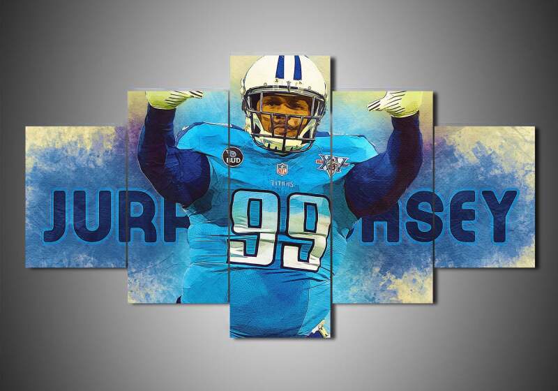 Tennessee Titans - Jurrell Casey - Sport 5 Panel Canvas Art Wall Decor Tennessee Titans - Jurrell Casey - Sport 5 Panel Canvas Art Wall Decor