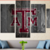 Texas A&M College Barn Wood - Sport 5 Panel Canvas Art Wall Decor