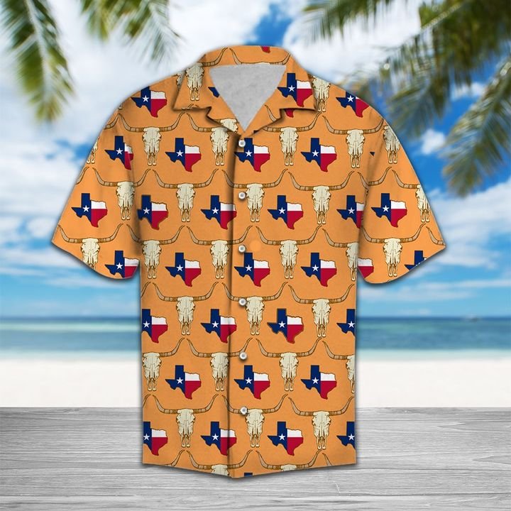 Texas Longhorn Hawaiian Shirt Summer Button Up Texas Longhorn Hawaiian Shirt Summer Button Up