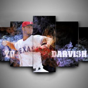 Texas Rangers 1 - Sport 5 Panel Canvas Art Wall Decor