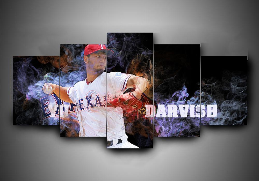 Texas Rangers 1 - Sport 5 Panel Canvas Art Wall Decor Texas Rangers 1 - Sport 5 Panel Canvas Art Wall Decor