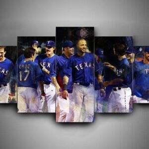 Texas Rangers 2 - Sport 5 Panel Canvas Art Wall Decor