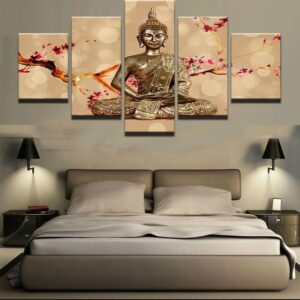Thai Buddha Amulet Buddhism - Religion 5 Panel Canvas Art Wall Decor