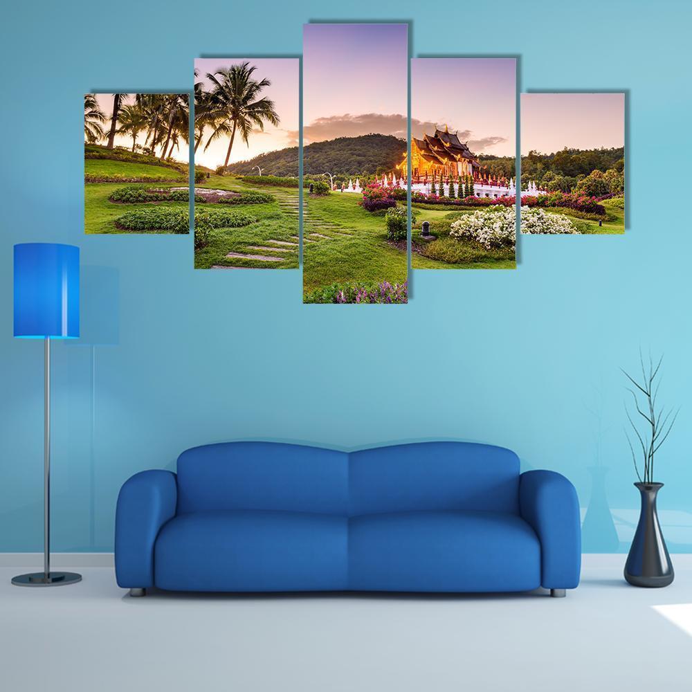 Thailand At Royal Flora Ratchaphruek Park - Nature 5 Panel Canvas Art Wall Decor Thailand At Royal Flora Ratchaphruek Park - Nature 5 Panel Canvas Art Wall Decor