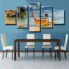 Thailand Beach And Boat - Nature 5 Panel Canvas Art Wall Decor