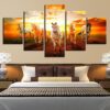 The 5 Horses - Animal 5 Panel Canvas Art Wall Decor