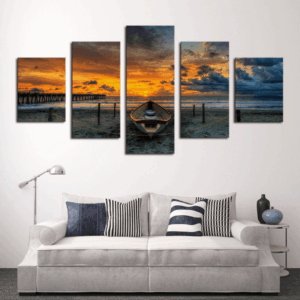 The Ashton Boat - Nature 5 Panel Canvas Art Wall Decor