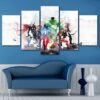 The Avengers Characters Picture Movie - 5 Panel Canvas Art Wall Decor