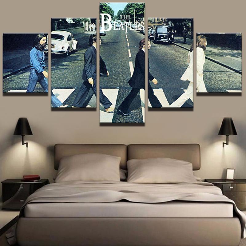 The Beatles Walking Abbey Road - Music 5 Panel Canvas Art Wall Decor The Beatles Walking Abbey Road - Music 5 Panel Canvas Art Wall Decor