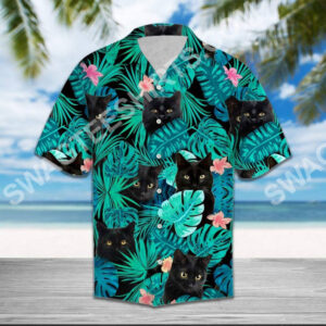 The Black Cat All Over Printed Hawaiian Shirt