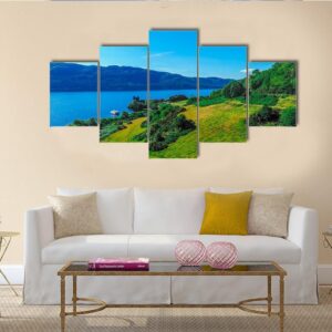 The Blue Water Of Loch Ness - Nature 5 Panel Canvas Art Wall Decor