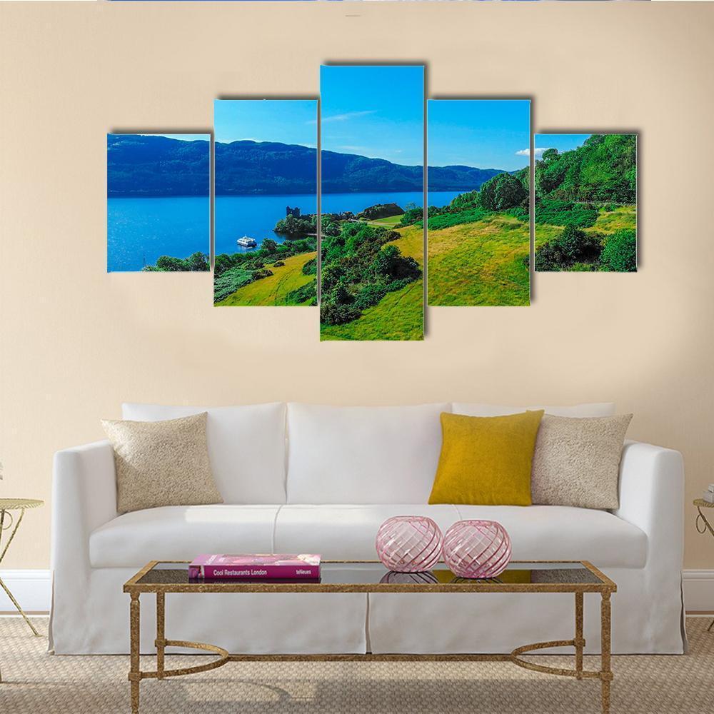 The Blue Water Of Loch Ness - Nature 5 Panel Canvas Art Wall Decor The Blue Water Of Loch Ness - Nature 5 Panel Canvas Art Wall Decor