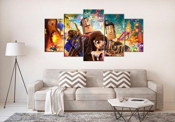 The Book Of Life Animated - Cartoon 5 Panel Canvas Art Wall Decor The Book Of Life Animated - Cartoon 5 Panel Canvas Art Wall Decor