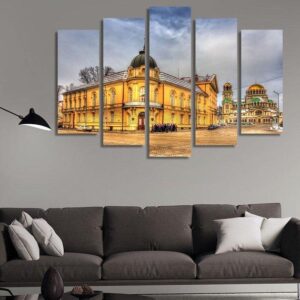 The Bulgarian Academy Of Sciences In Bulgaria - Nature 5 Panel Canvas Art Wall Decor