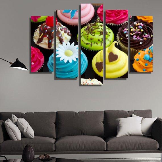The Cake Is Pretty - Kitchen 5 Panel Canvas Art Wall Decor The Cake Is Pretty - Kitchen 5 Panel Canvas Art Wall Decor