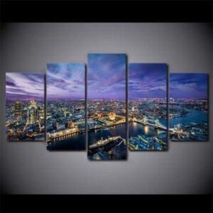 The City Of Velosh - Nature 5 Panel Canvas Art Wall Decor