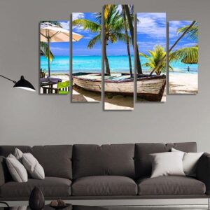 The Coast Is Quiet - Sapce 5 Panel Canvas Art Wall Decor