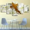 The Cross Laying On Lilies - Religion 5 Panel Canvas Art Wall Decor
