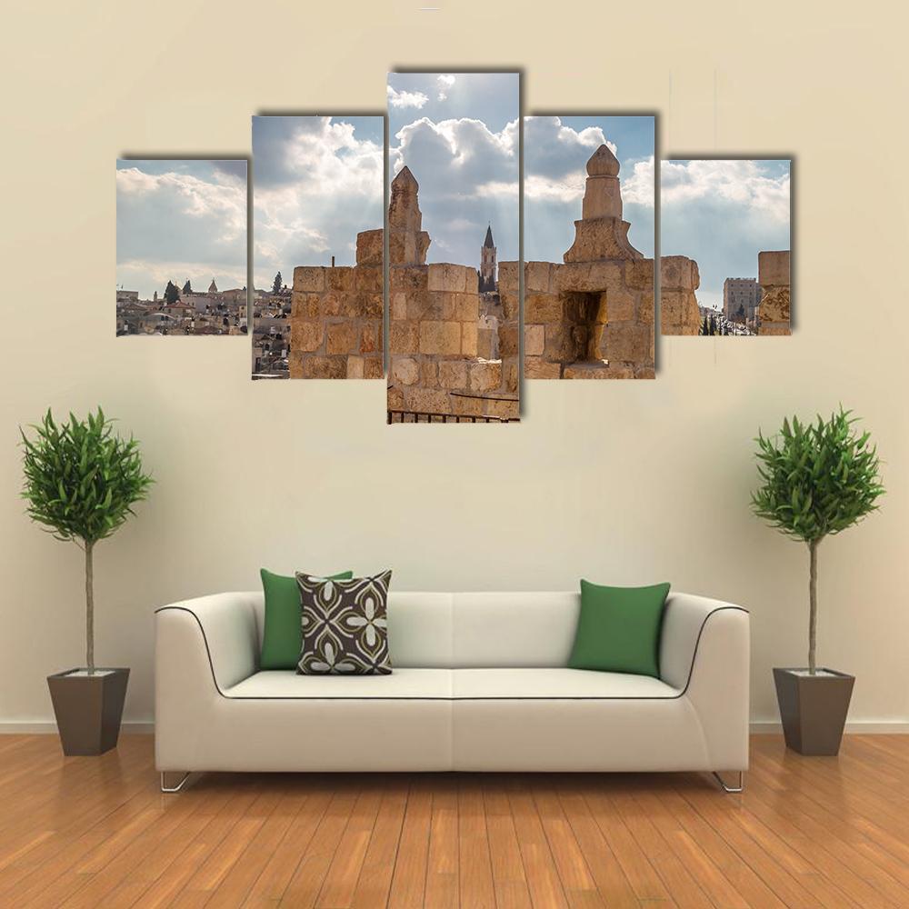 The Damascus Gate In Jerusalem - Nature 5 Panel Canvas Art Wall Decor The Damascus Gate In Jerusalem - Nature 5 Panel Canvas Art Wall Decor