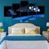 The Dark Side -Abstract 5 Panel Canvas Art Wall Decor