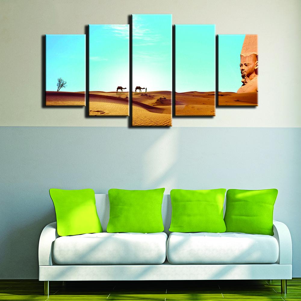 The Desert Landscape - Nature 5 Panel Canvas Art Wall Decor The Desert Landscape - Nature 5 Panel Canvas Art Wall Decor