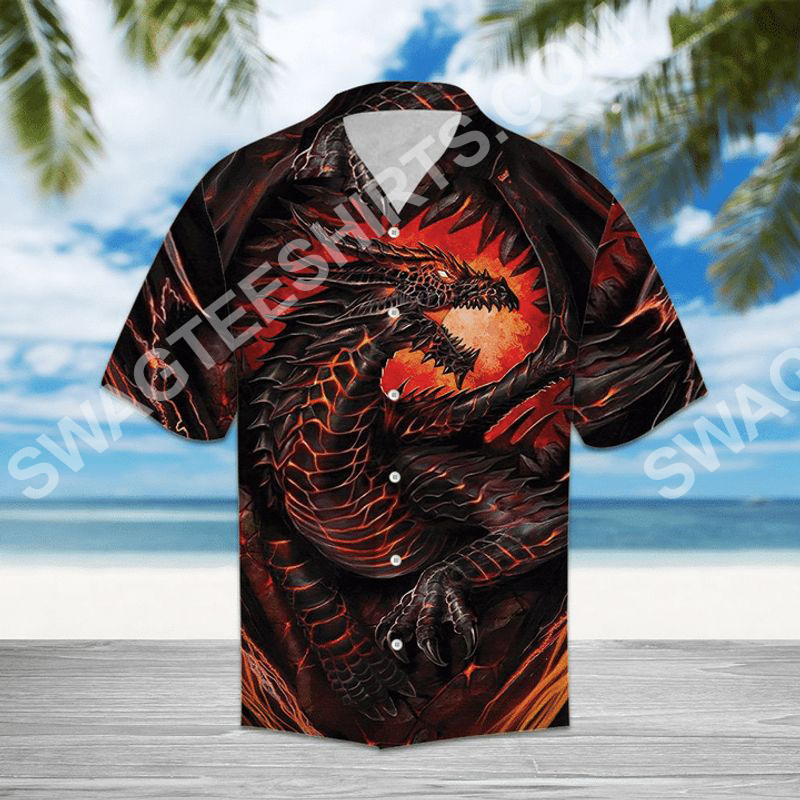 The Dragon And Fire All Over Printed Hawaiian Shirt The Dragon And Fire All Over Printed Hawaiian Shirt