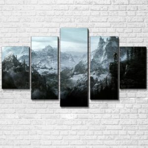 The Elder Scrolls Skyrim Game - Gaming 5 Panel Canvas Art Wall Decor