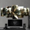 The Elder Scrolls Skyrim Viking 01 - Gaming 5 Panel Canvas Art Wall Decor