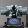 The Elder Scrolls Skyrim Viking 04 - Gaming 5 Panel Canvas Art Wall Decor