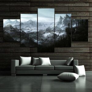 The Elder Scrolls V - Nature 5 Panel Canvas Art Wall Decor