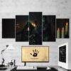The Elders Scrolls Skyrim Dragon Viking - Gaming 5 Panel Canvas Art Wall Decor