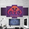 The Elders Scrolls Skyrim Gopher Artwork Minimal 01 - Gaming 5 Panel Canvas Art Wall Decor