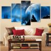 The Enchanting Wolf - Animal 5 Panel Canvas Art Wall Decor