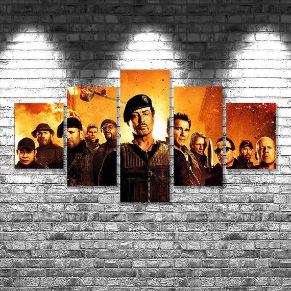 The Expendables 2 - Movie 5 Panel Canvas Art Wall Decor The Expendables 2 - Movie 5 Panel Canvas Art Wall Decor