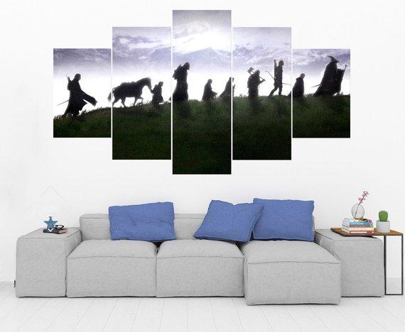 The Fellowship Lord Of The Rings 3 - Movie 5 Panel Canvas Art Wall Decor The Fellowship Lord Of The Rings 3 - Movie 5 Panel Canvas Art Wall Decor