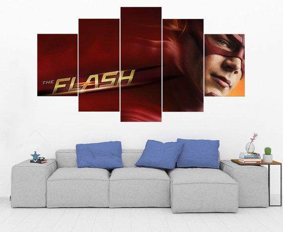 The Flash 10 - Dc 5 Panel Canvas Art Wall Decor The Flash 10 - Dc 5 Panel Canvas Art Wall Decor