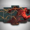 The Flash 2 - Dc 5 Panel Canvas Art Wall Decor