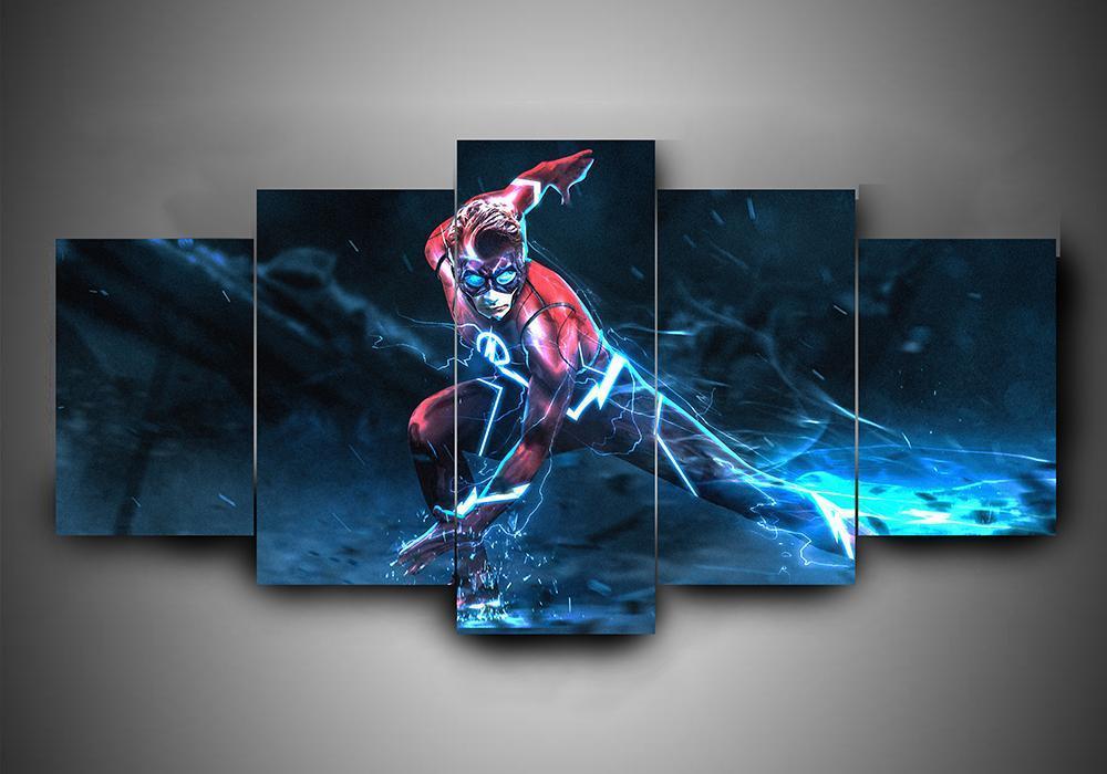 The Flash 4 - Dc 5 Panel Canvas Art Wall Decor The Flash 4 - Dc 5 Panel Canvas Art Wall Decor