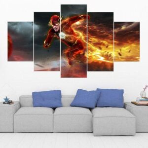 The Flash 8 - Dc 5 Panel Canvas Art Wall Decor
