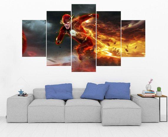 The Flash 8 - Dc 5 Panel Canvas Art Wall Decor The Flash 8 - Dc 5 Panel Canvas Art Wall Decor