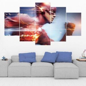 The Flash 9 - Dc 5 Panel Canvas Art Wall Decor