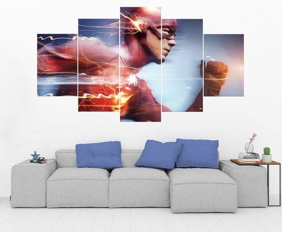 The Flash 9 - Dc 5 Panel Canvas Art Wall Decor The Flash 9 - Dc 5 Panel Canvas Art Wall Decor