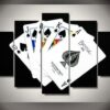 The Flush Hand In Poker - Abstract 5 Panel Canvas Art Wall Decor