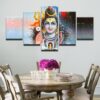 The God Of India Shiva - Religion 5 Panel Canvas Art Wall Decor